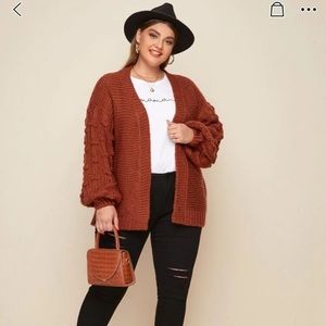 NWOT 2x SHEIN Popcorn Knit Sleeve Cardigan